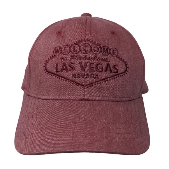 Welcome To Fabulous Las Vegas Nevada Strapback Hat Red One Size Embroidered - Picture 1 of 7